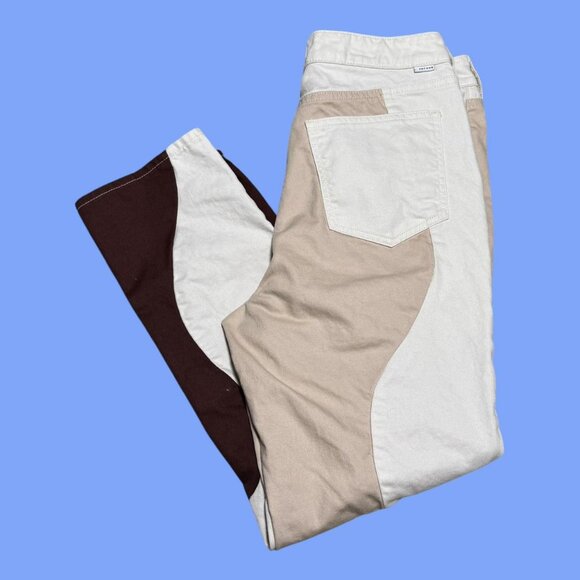 PacSun Eco Tan & Brown Paneled Mom Jeans Women’s 30‎ - Picture 1 of 7